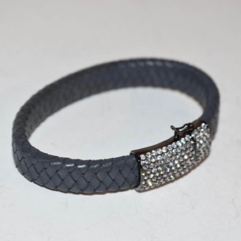 Brighton leather rhinestone Bracelet magnetic clasp 7” - Picture 2 of 9